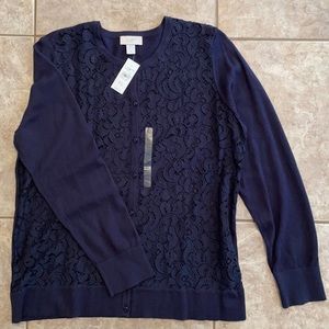 Navy Blue Women’s Lace Cardigab